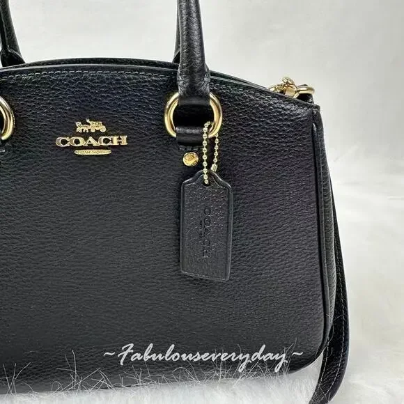 Coach Savannah Small Carryall Bag In Leather/Gold/Black CAL54 NWT - Picture 5 of 8